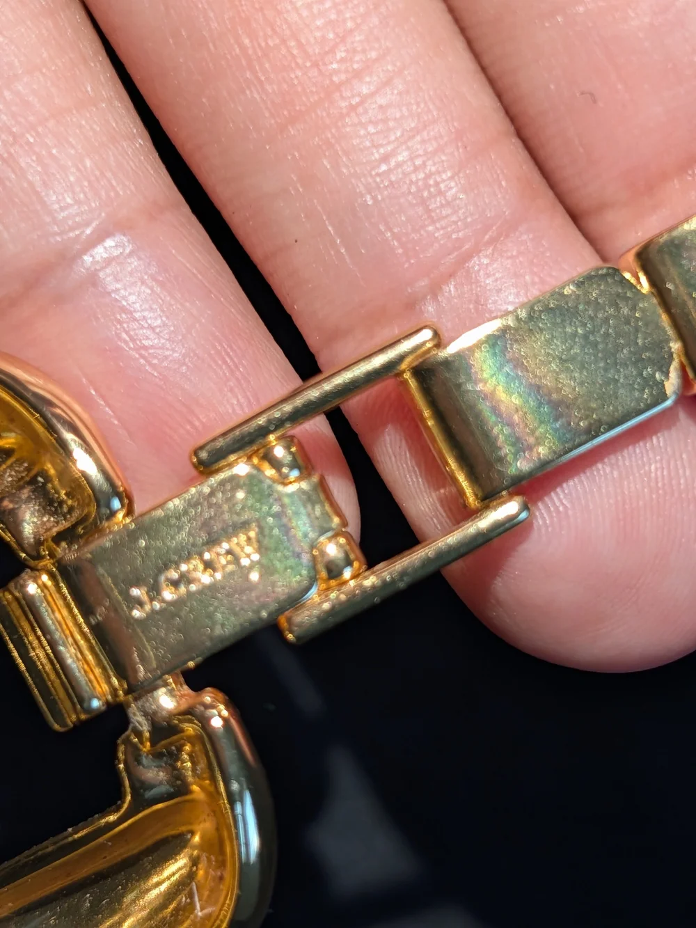 J Crew Golden Metallic Linked Chain Cuff Bracelet - Women Jewelry